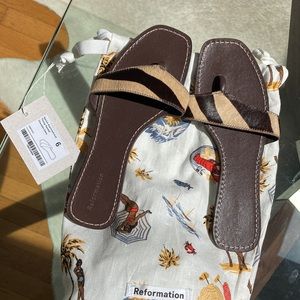 NWT Reformation Serina Zebra Sandals